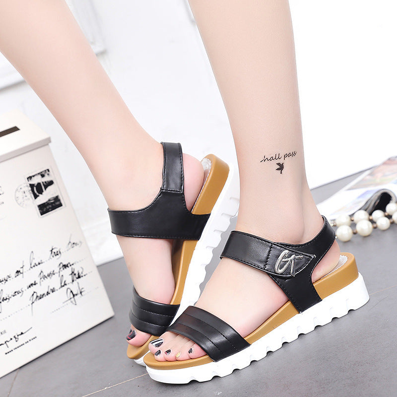 Elegant Peep-Toe Wedge Sandals