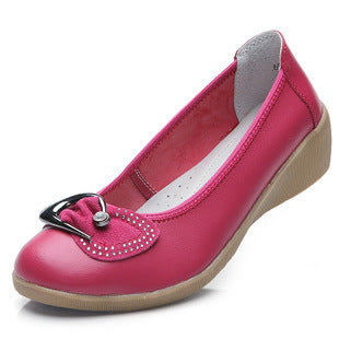 Elegant Leather Nurse Wedges