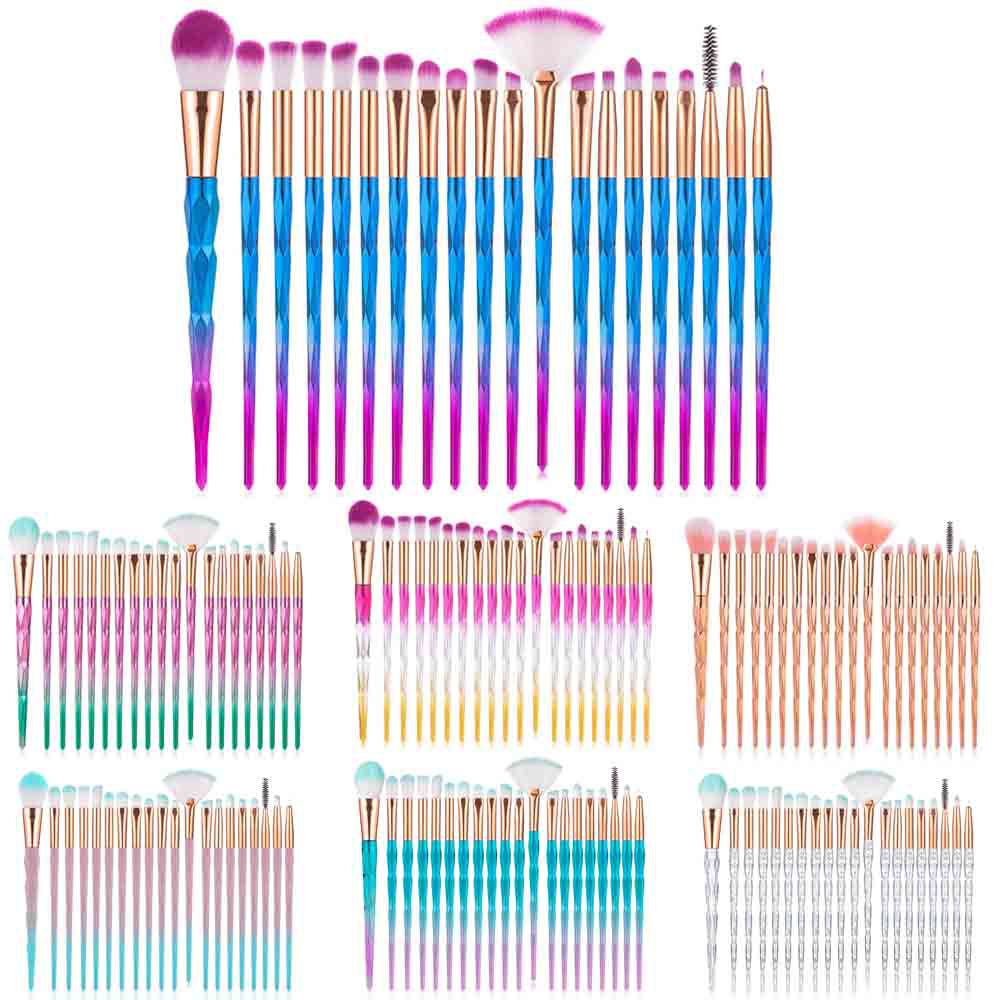 Elegant Diamond 20-Piece Makeup Brush Collection