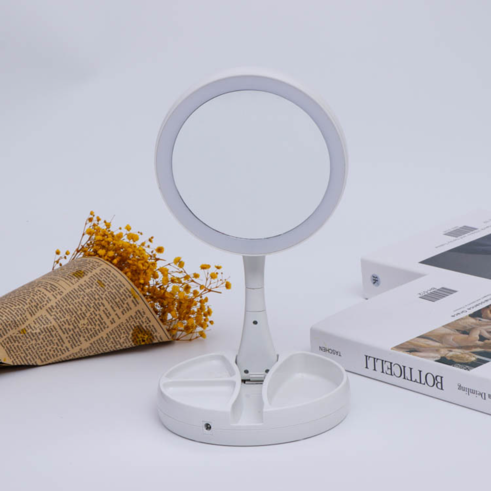 Compact LED Illuminated Vanity Mirror