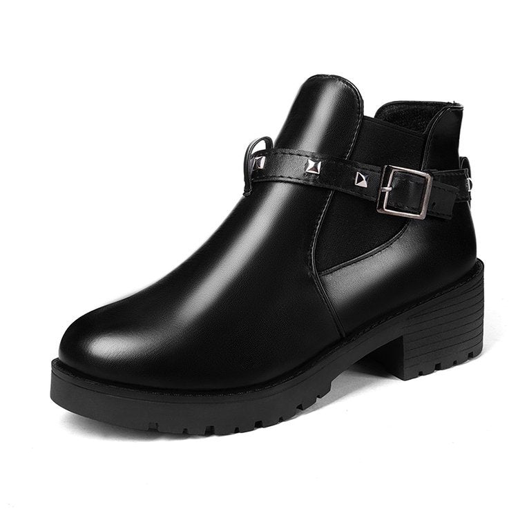 Ladies' Elegant Rivet-Embellished Martin Boots