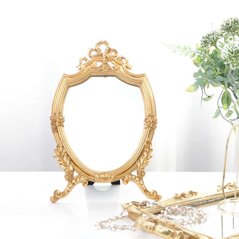 Elegant European Resin Makeup Mirror