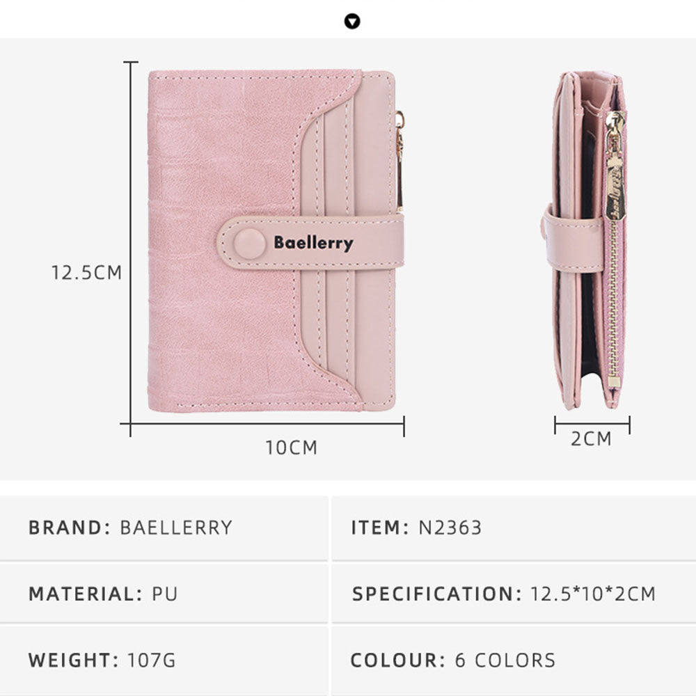 Top Quality Women's Short Wallet with Zipper Closure