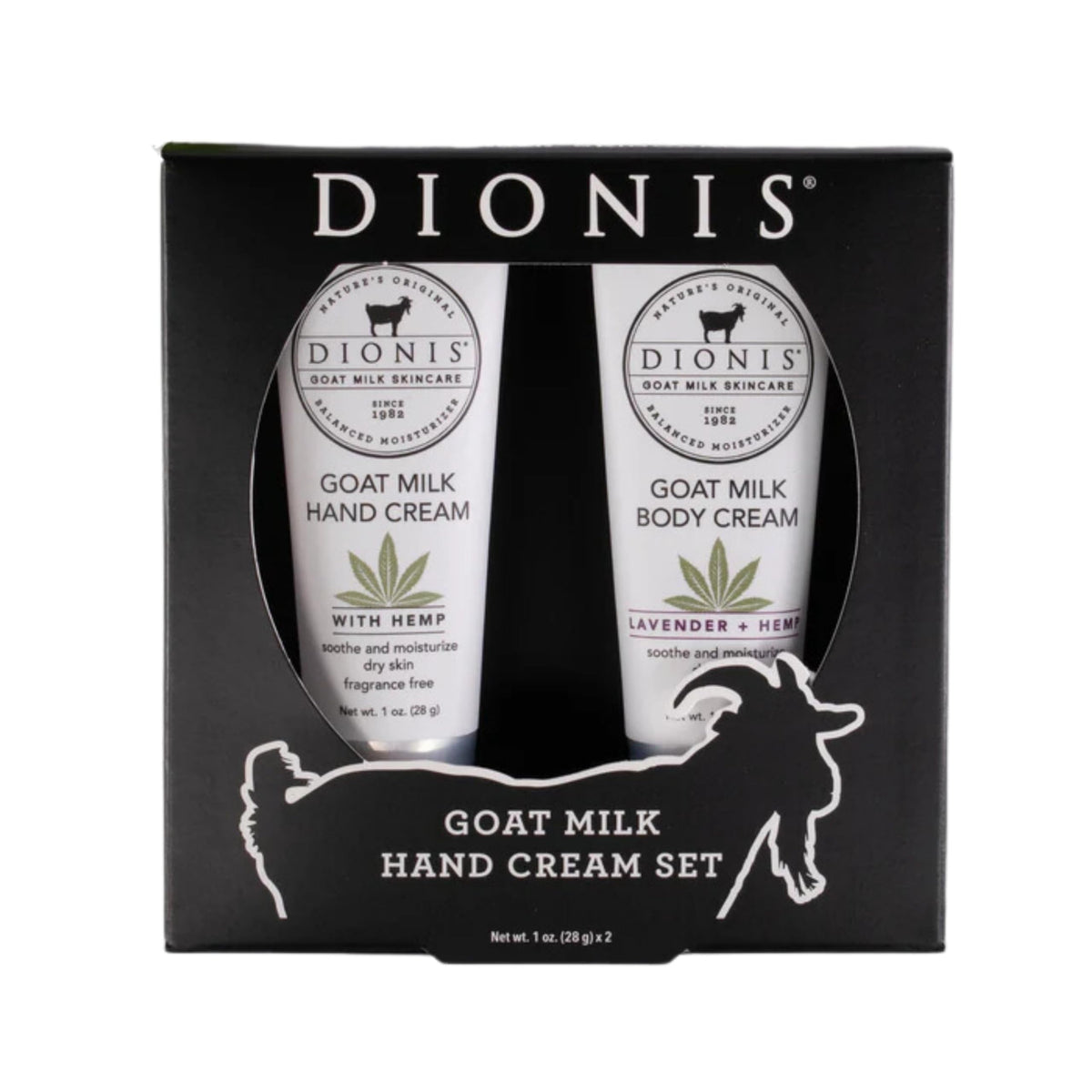Dionis Goat Milk Skincare Milk & Hemp Hand Cream Gift Set - Unscented Hemp Seed Oil Cannabis Sativa Blended Lotions - Soothe & Relieve Dry Itchy Hands - Deeply Moisturize & Restore Skin 2 1 oz Tubes