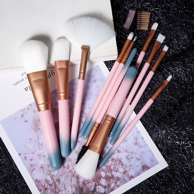 Elegant 12-Piece Cosmetic Brush Ensemble