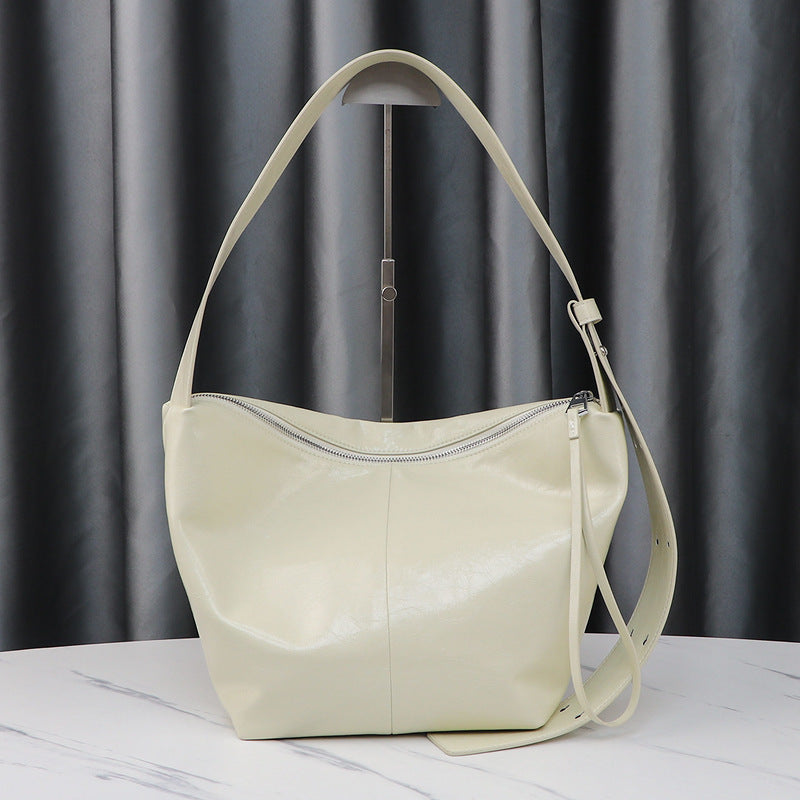 New Cross-Border Women's Waxed Leather Tote Bag