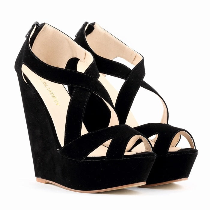Elegant Strapped Wedge Sandals