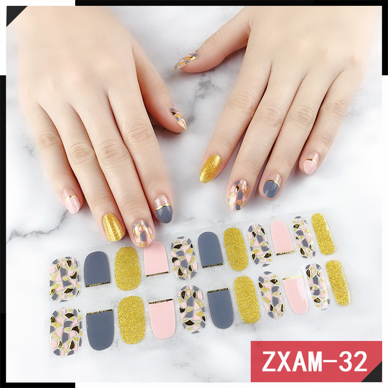 Elegant Korean Nail Art Stickers - 22 Piece Set