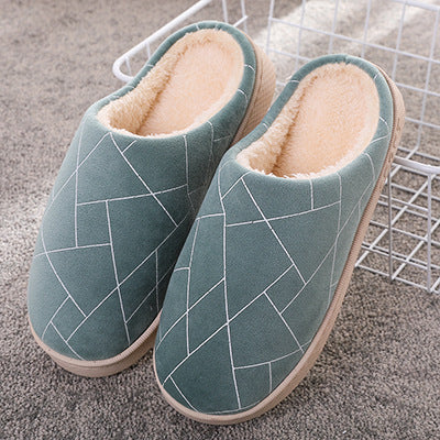 Geometric Plush Winter Slippers