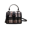 Elegant Vintage Wool Plaid Tote