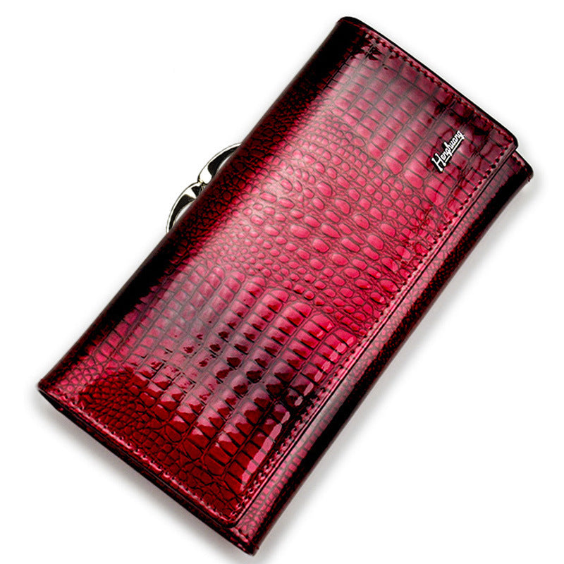 Fashionable Women's Genuine Leather Clutch Wallet