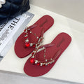 Rhinestone Chain Flip-Flops for Women's Casual Fashion