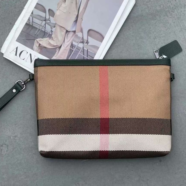 Elegant Striped Leather Clutch