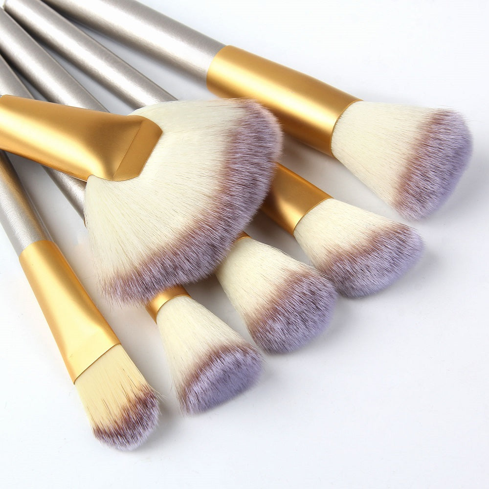 Elegant 24-Piece Champagne Cosmetic Brush Set