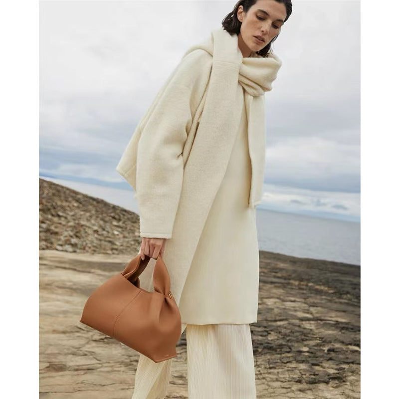 Polene Elegance Leather Shoulder Bag