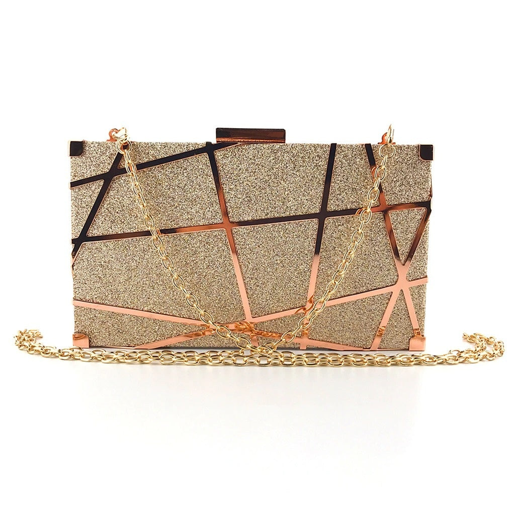 Elegant Gold Clutch Evening Bag