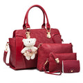 Chic Solid Color Ensemble with Bear Charm