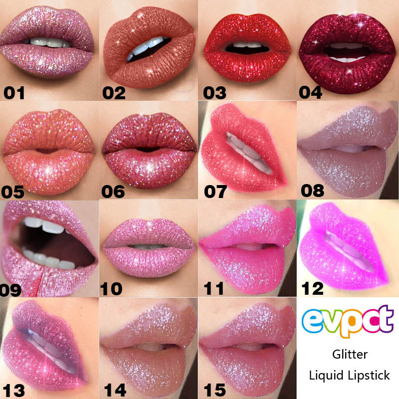 Elegant 15-Shade Glitter Lipstick Ensemble