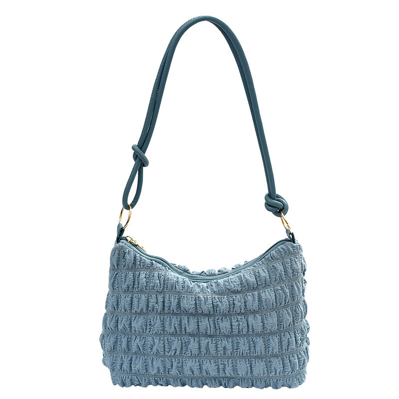 2023 Women's Soft Pleated Bubble Shoulder Bag