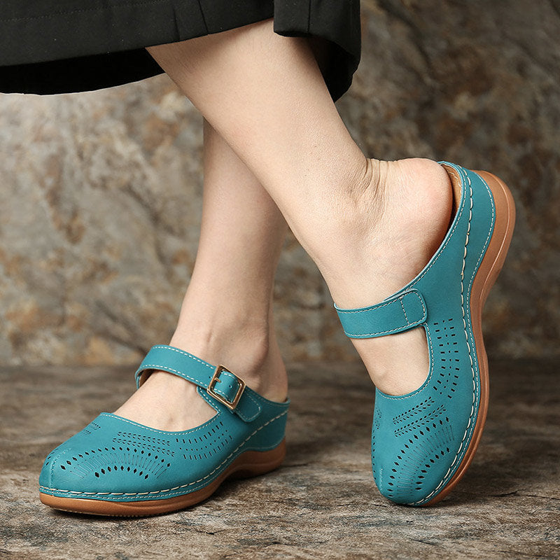 Elegant Closed-Toe Wedge Sandals