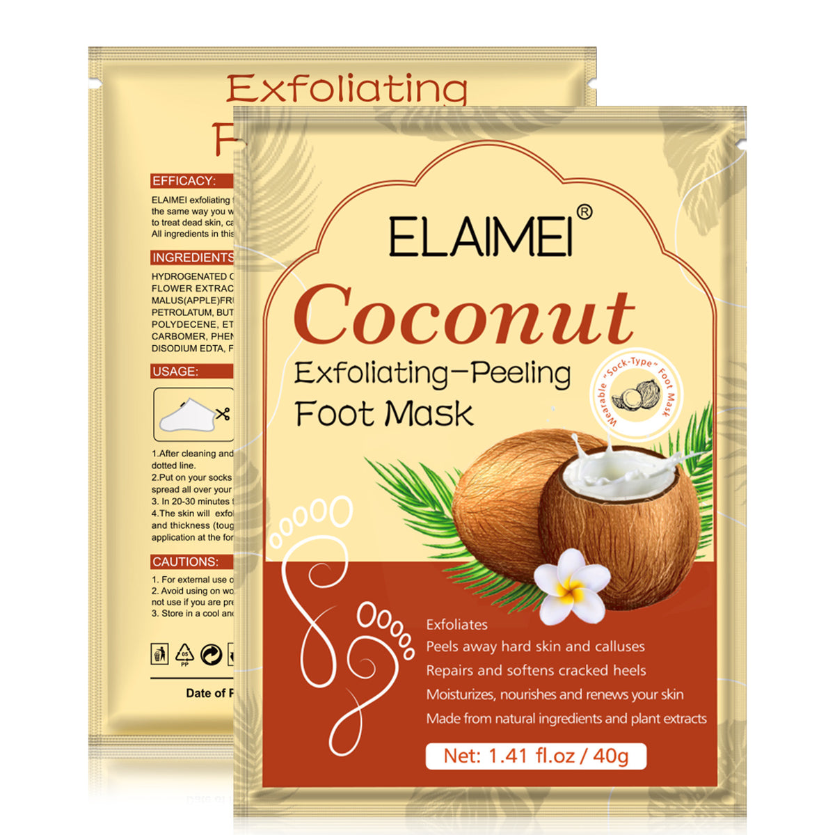 ELAIMEI Luxurious Exfoliating Foot Mask