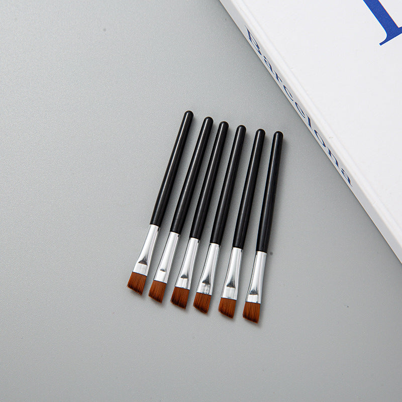 Mini Eyebrow Brush and Eyeliner Brush with Black Handle