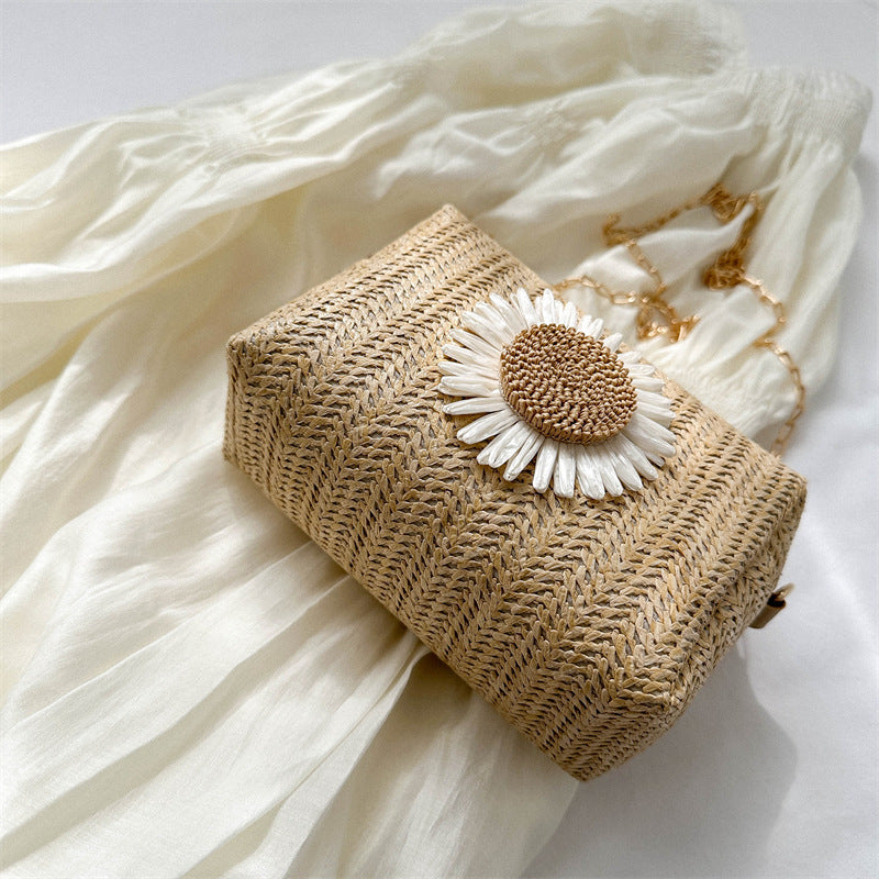 Floral Woven Beach Bag 2023 Fashion Crossbody Bag