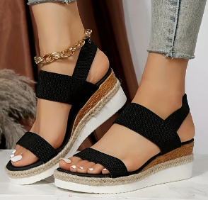 Elegante Women's Mesh Platform Sandals