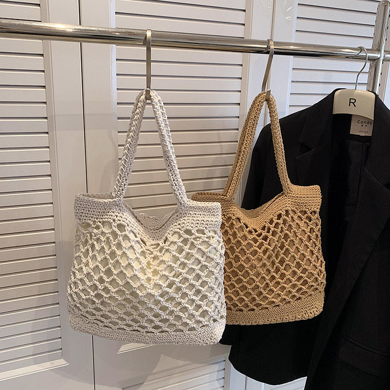 2024 New Chinese Style Woven Beach Tote Bag