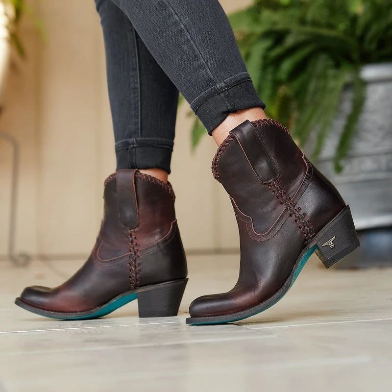 New Thick-Heeled Low-Top Women's Boots (Sizes 40-43)