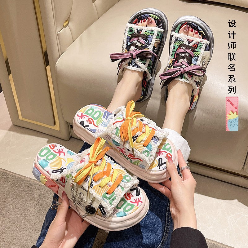 Coastal Doodle Platform Sandals