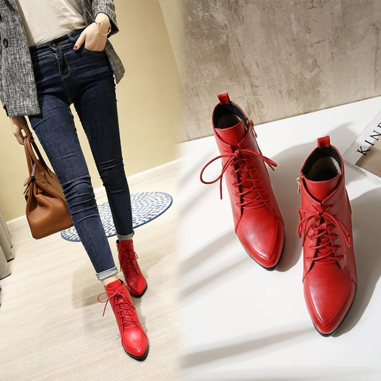 Elegant Pointed Toe Heel Booties