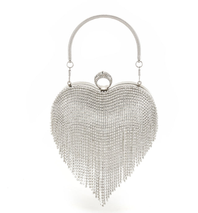 Elegant Crystal Tassel Clutch