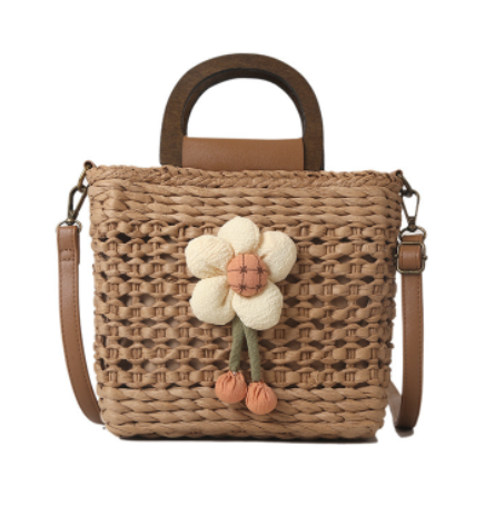 2022 Fashion Woven Paper Rope Handbag - Casual Shoulder Bag