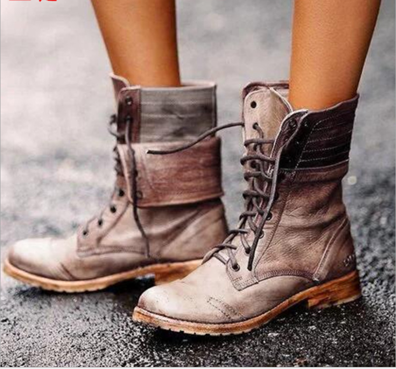Cross-Strapped Martin Boots