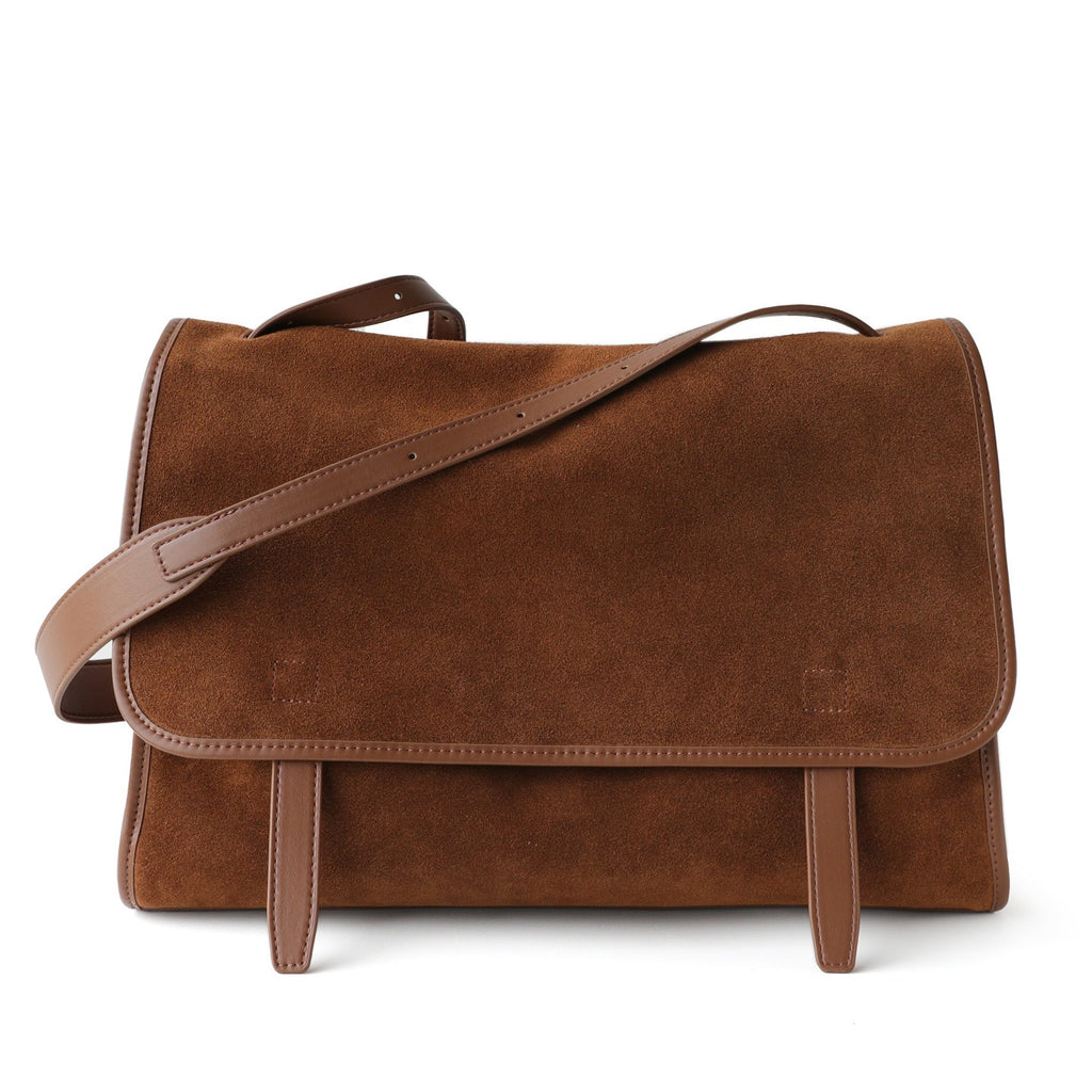 Matte Leather Large Messenger Bag