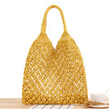 New Trendy Solid Color Woven Shoulder Bag for Women