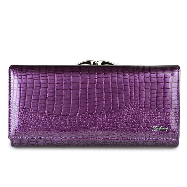 Fashionable Women's Genuine Leather Clutch Wallet