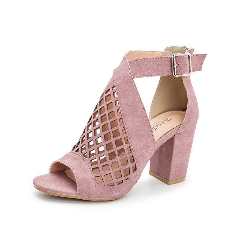Elegant Buckled Roman Heels for Women