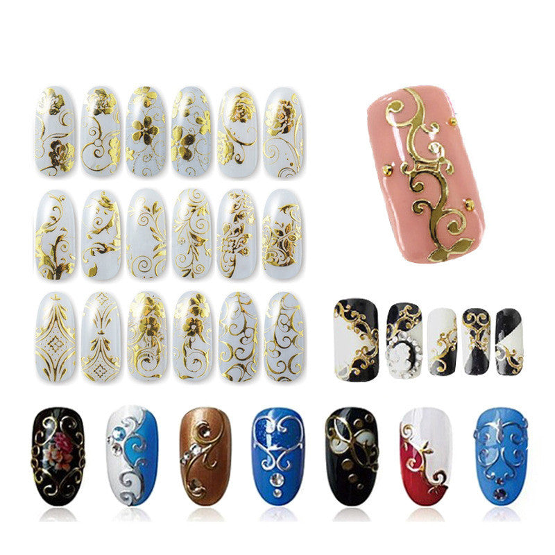Elegant Metallic 3D Nail Stickers