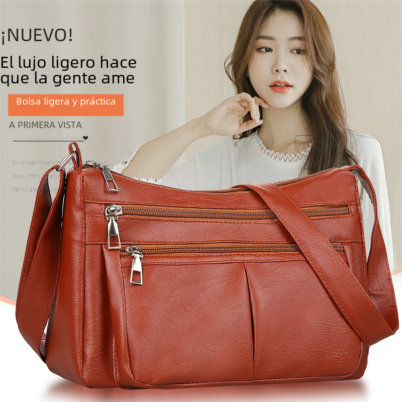 Trendy Korean Style Soft Leather Shoulder Bag for Women