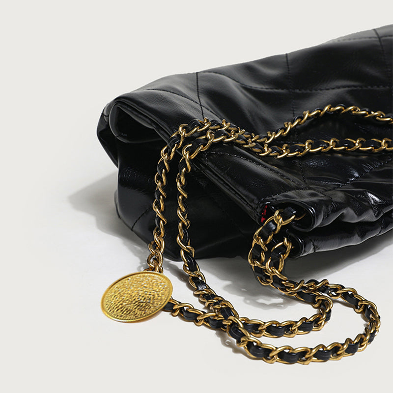 Elegant Black Leather Tote
