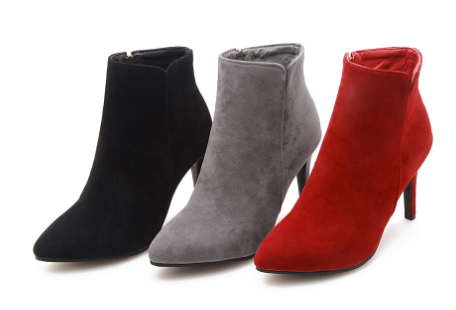 Elegant Suede High Heel Ankle Boots