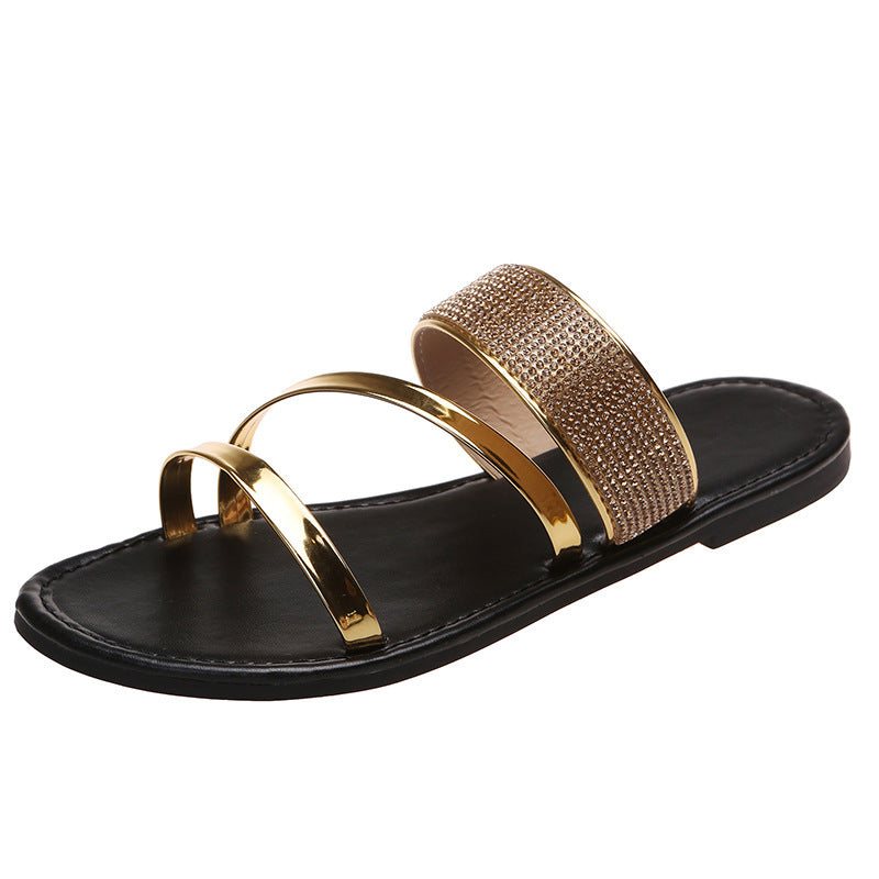 Elegant Rhinestone Outdoor Sandals