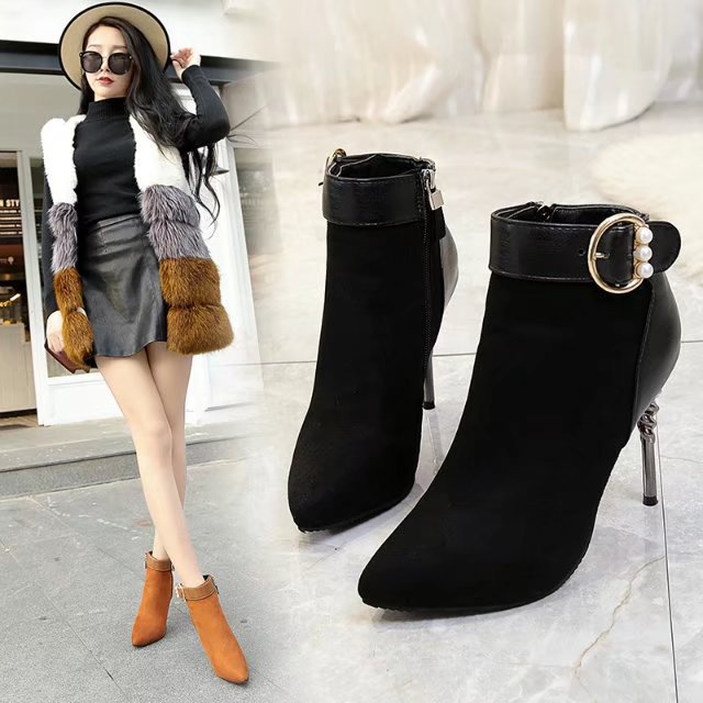 Elegant Pointed Suede Ankle Boots
