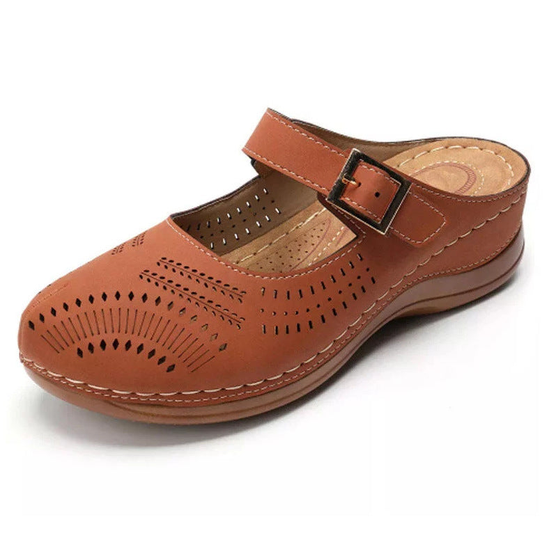 Elegant Closed-Toe Wedge Sandals