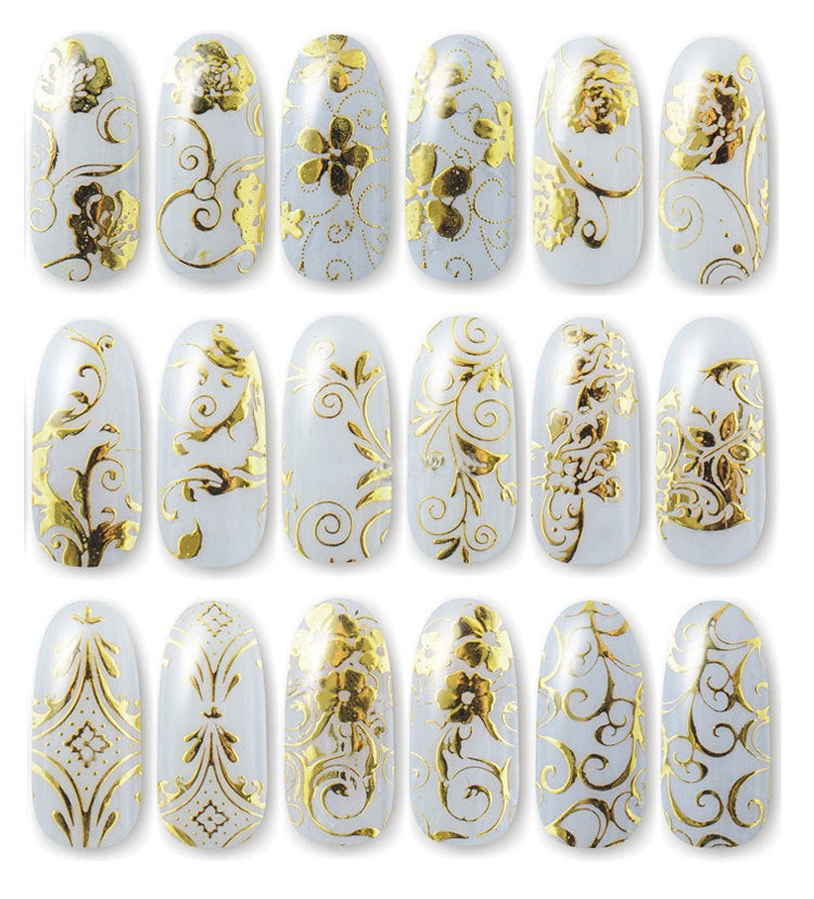 Elegant Metallic 3D Nail Stickers