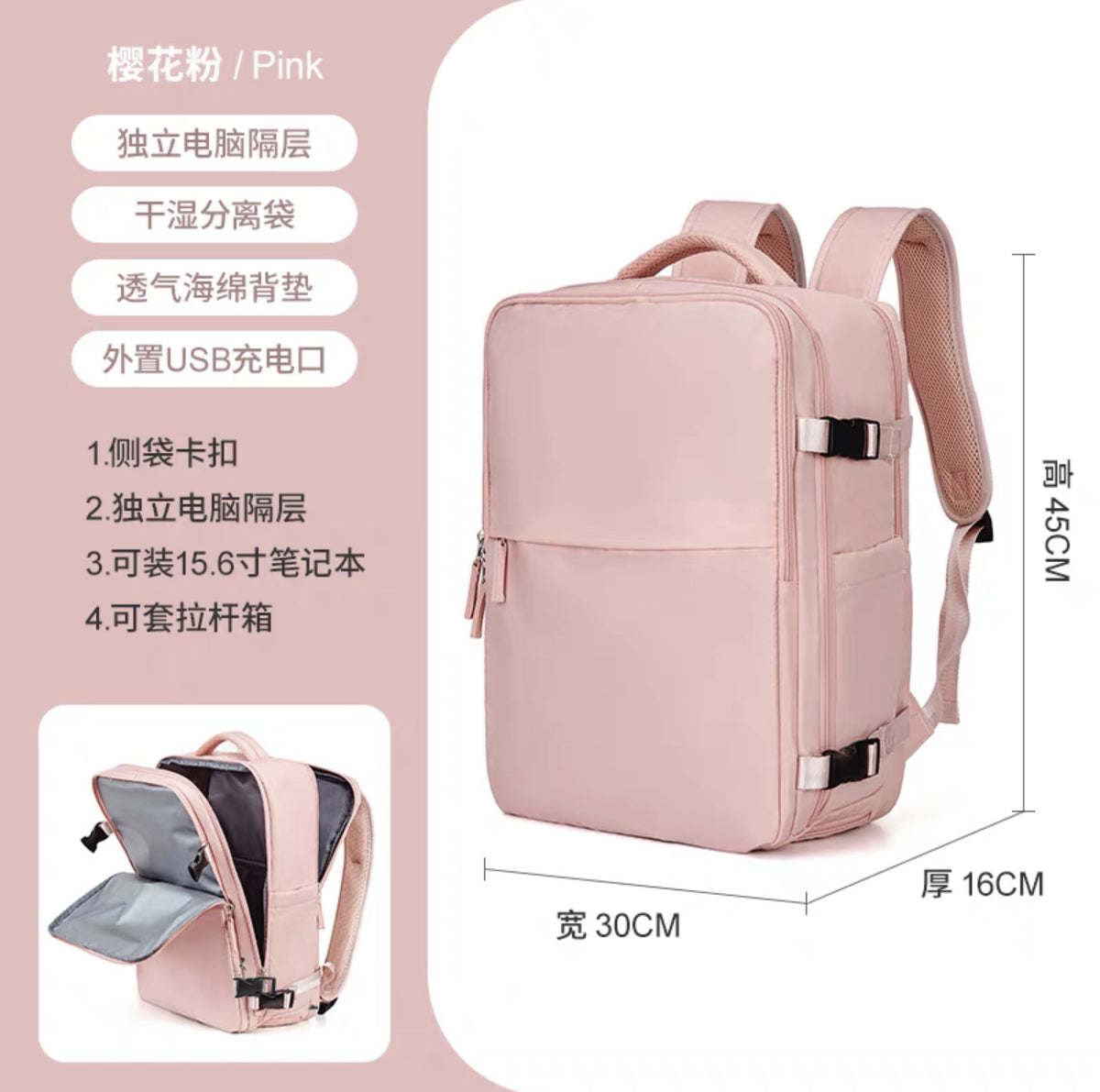 Large Capacity Waterproof Backpack for Moms and Travel