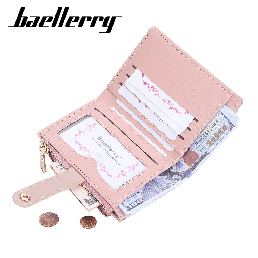 Top Quality Women's Short Wallet with Zipper Closure