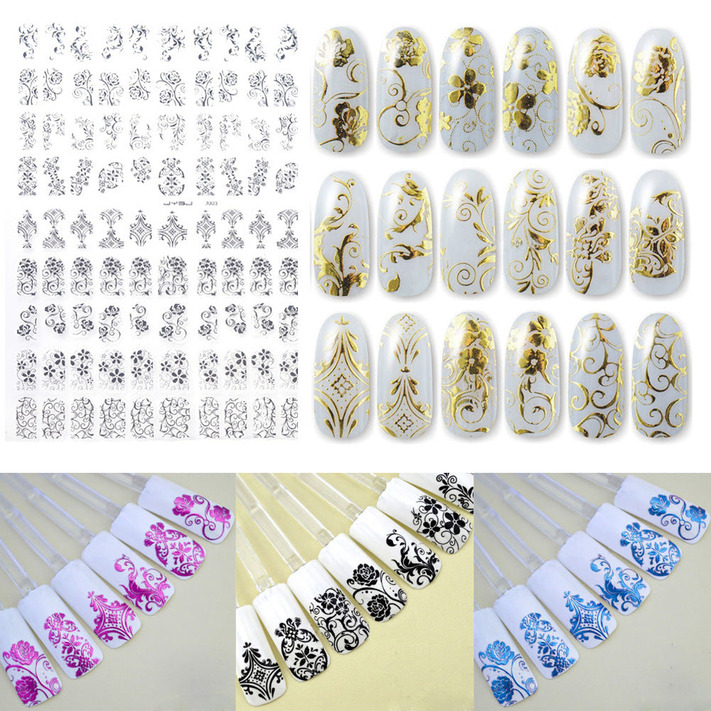 Elegant Metallic 3D Nail Stickers